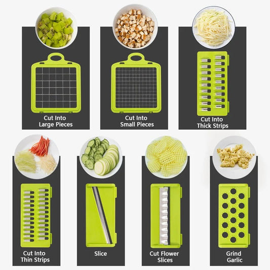 16-in-1 Multi-Functional Vegetable Chopper, Dicer & Slicer with Storage Container