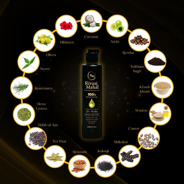 Buy 1 Get 1 free Rivaaj Mahal Hair Oil & Shampoo Pack 2