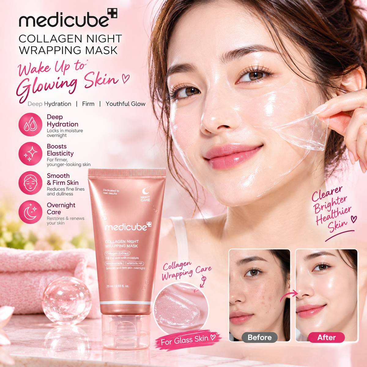 BUY 1GET 1 FREE Medicube Collagen Night  Mask