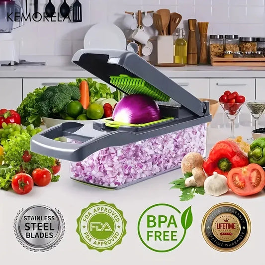 16-in-1 Multi-Functional Vegetable Chopper, Dicer & Slicer with Storage Container