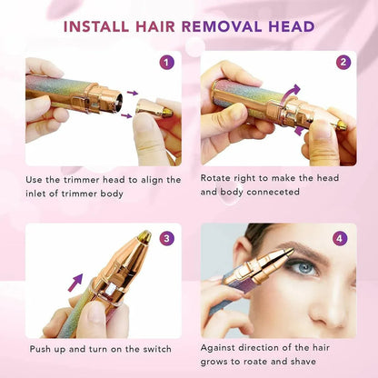 In 1 Rechargeable Flawless Eyebrow Hair Remover & Facial Hair Trimmer