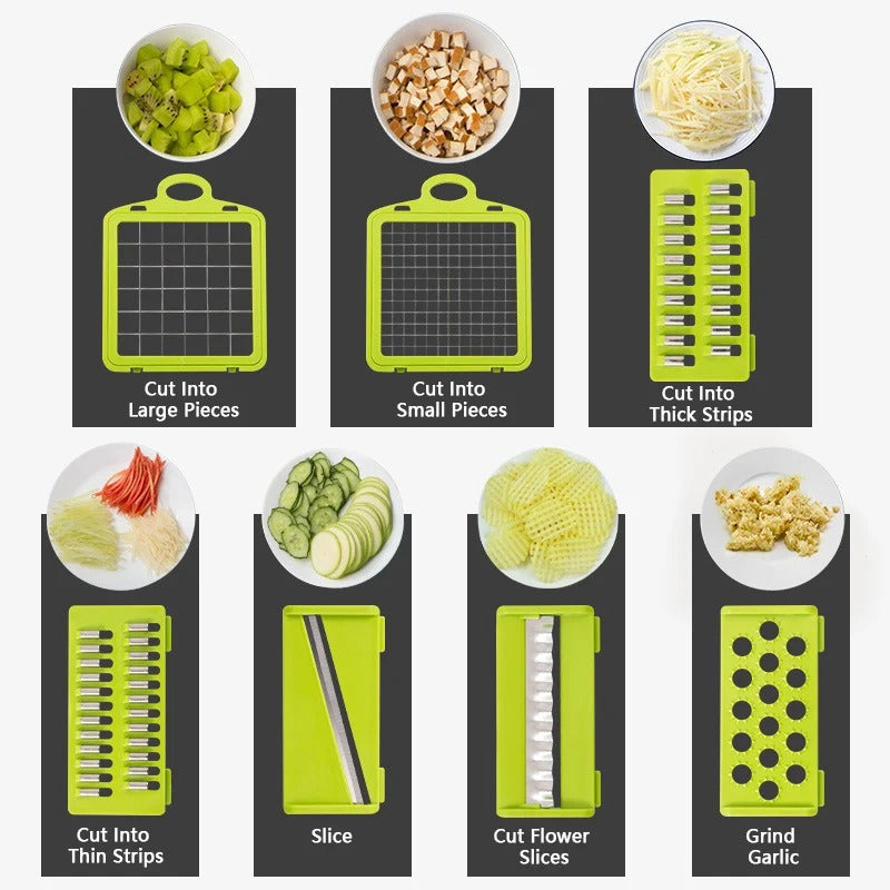 16-in-1 Multi-Functional Vegetable Chopper, Dicer & Slicer with Storage Container