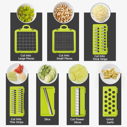 16-in-1 Multi-Functional Vegetable Chopper, Dicer & Slicer with Storage Container