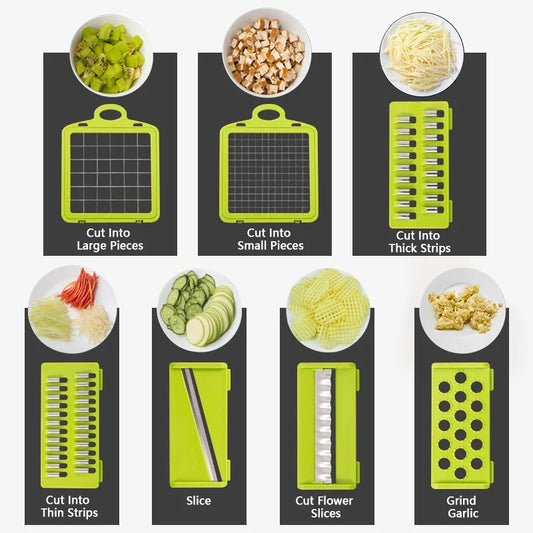 16-in-1 Multi-Functional Vegetable Chopper, Dicer & Slicer with Storage Container