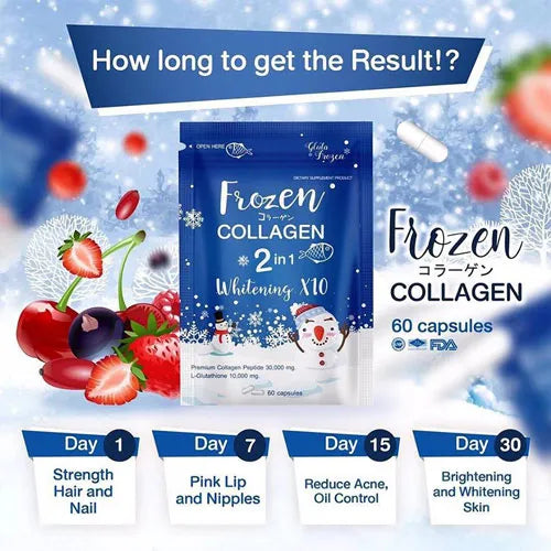DEAL Frozen Collagen + 2 in 1 Whitening,60 Capsules, Made in Thailand
